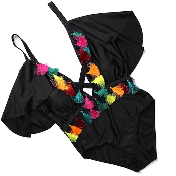 🌸 LAST ONE🌸 Sexy Colorful Fringe Swimsuit - Picture 2 of 6